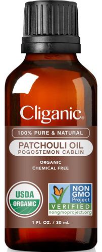 Cliganic Aceite Esencial De Pachulí Orgánico - 100% Puro .