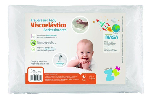 Travesseiro Nasa Baby Antissufocante Capa Removível Fibrasca