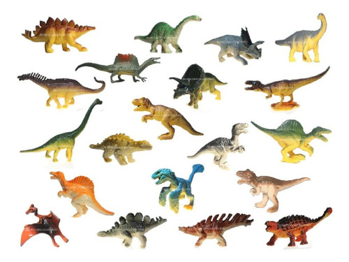Imagen 2 de 4 de Set De 20 Mini Dinosaurios Juguete Colección