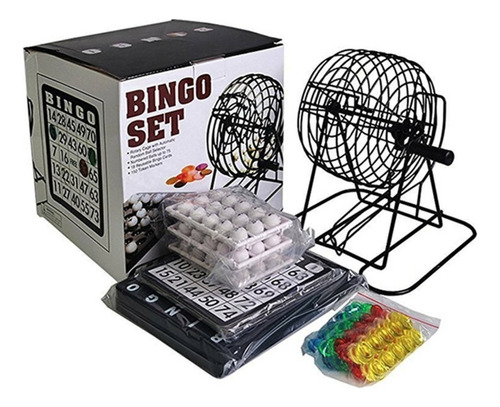 Bingo Familiar Balotera Metalica Juego Mesa Tradicional Lujo