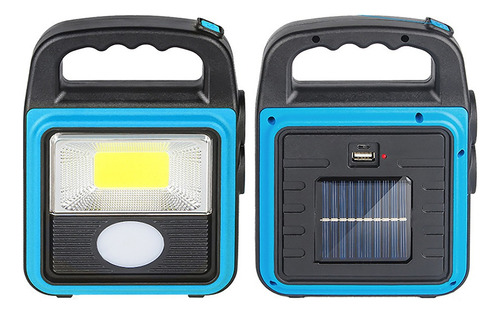 Linterna Camping Led Solar Super Brillante Recargable Azul