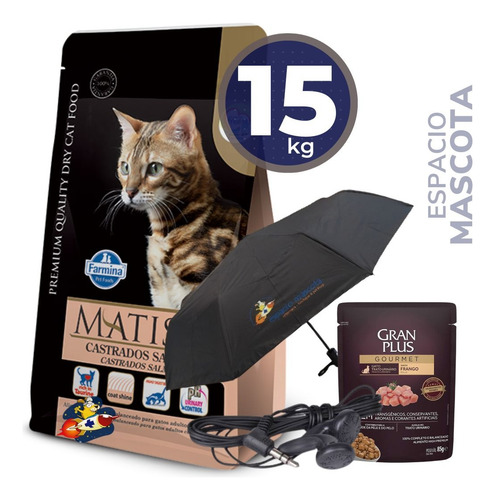 Imagen 1 de 9 de Ración Gato Matisse Castrado Salmón 15 Kg + Regalos!!