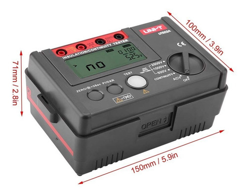 Megóhmetro Probador Aislamiento Uni-t Ut502a 2500v 20 Gohm
