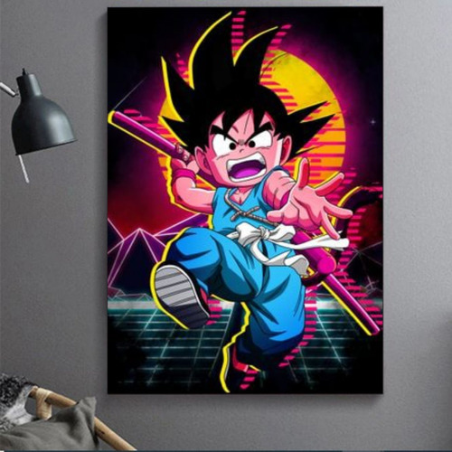 Cuadro Decorativo Arte Pop Goku Niño Dragon Ball 50x75cm