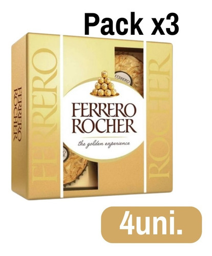 Chocolate Ferrero Rocher De 4 Bombones Pack X3
