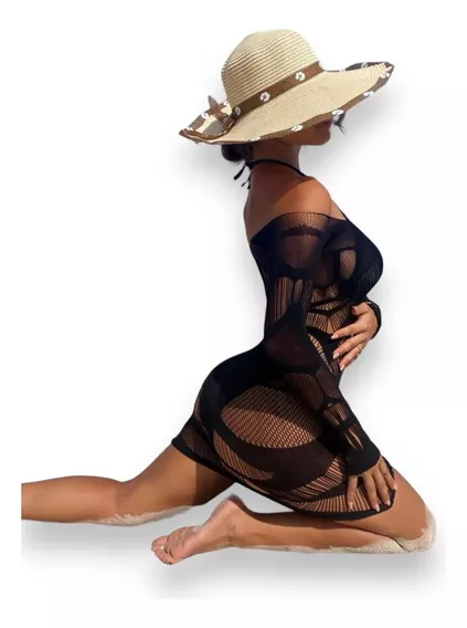 Vestido Con Transparencias Sexy Importado Shein Fiesta Playa