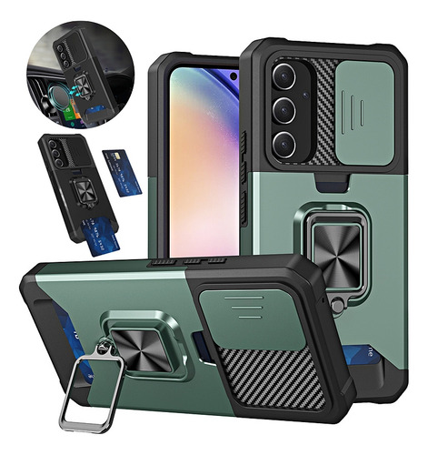/ /funda Armor Para Samsung Galaxy A16 A26 A36 A56 5g A06 A15 A25 A35 A55 A14 A34 A54 Con Lente Deslizante Protectora C