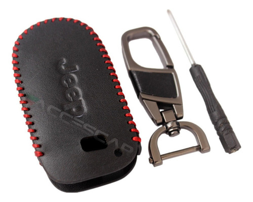 Sjk Funda De Cuero For Llave De Asistencia + Llavero Jeep