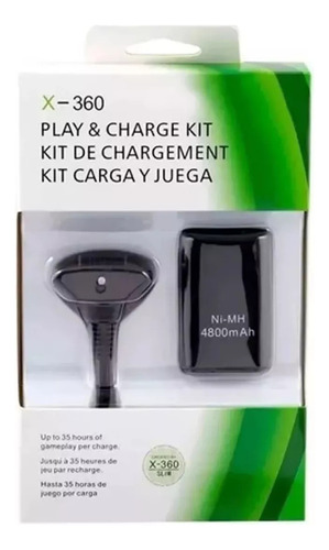 Imagen 2 de 6 de Kit Cable De Carga Y Batería Para Joystick Xbox 360 Envíos