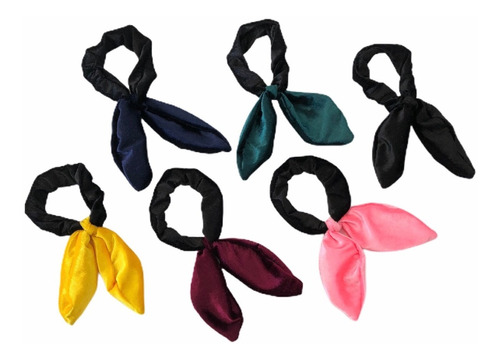 Scrunchie Coletero Velvet Terciopelo Moda 6 Piezas 