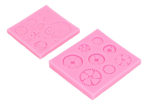 Molde Para Fondant Cogs, 2 Piezas, Gears Cake, De Silicona,