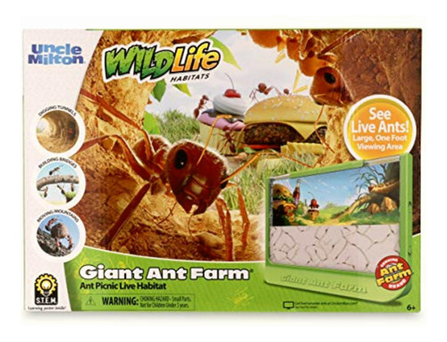 Uncle Milton Giant Ant Farm Large Viewing Area Care For Live