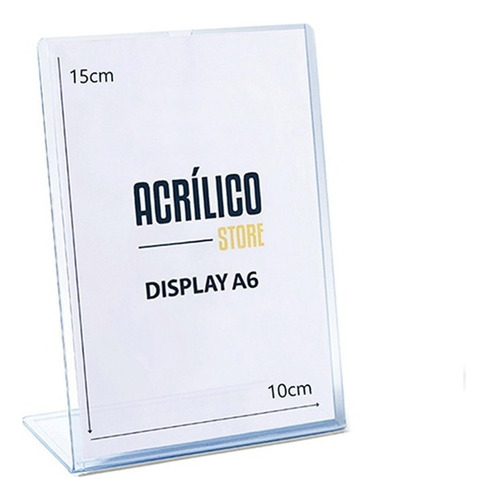 Display Transparente Tipo L A5 Vertical (15x21cm)