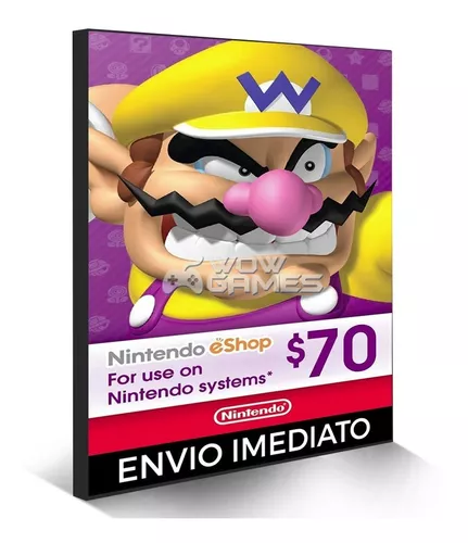 Nintendo eShop Switch / 3DS / WII U – Cartão $70 Dólares – USA – WOW Games