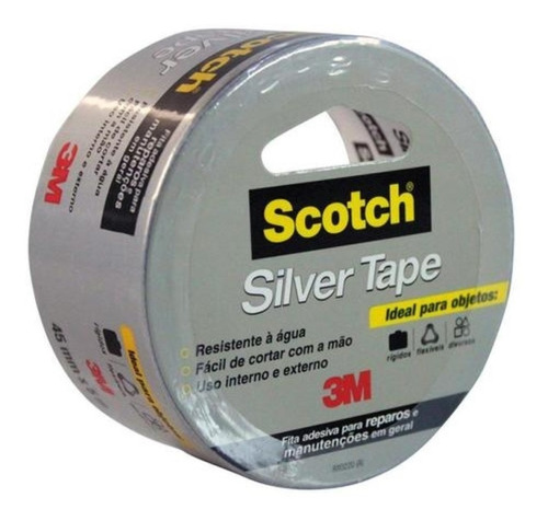 Fita Adesiva Silver Tape 3m Prata 45mm X 5m