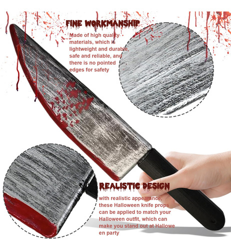 Cuchillo De Halloween 2pcs Cuchillo Falso Ensangrentado