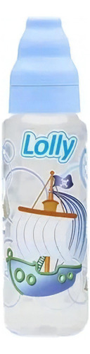 Mamadeira Decorada Barquinho 240ml Bico Ortodôntico - Lolly Cor Azul