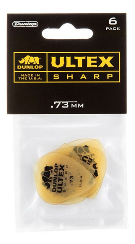 6 Plumillas Dunlop Ultex Sharp .73 433p.73 Color Amarillo/Transparente