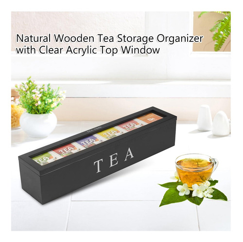 Caja De Almacenamiento De Té De Madera, Compartimentos Retro
