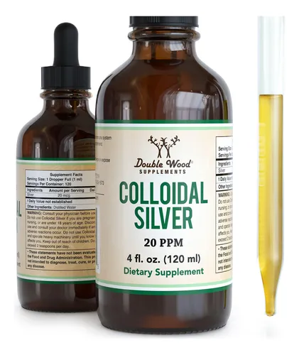 Líquido Coloidal Plata 20 Ppm 118 Ml Con Cuentagotas 99.9% P Sabor