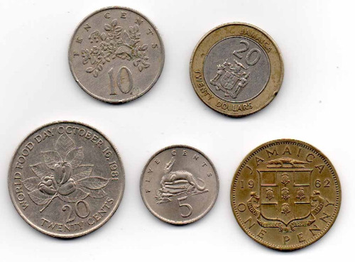 Jamaica Set De 5 Monedas  