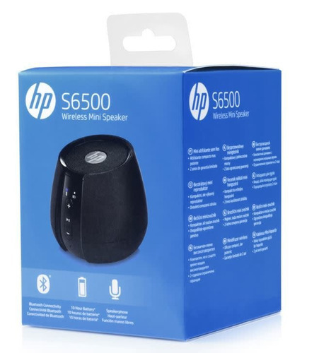 Parlante Portatil Bluetooth Hp S6500 3.5mm 2.8w 80db Color Negro