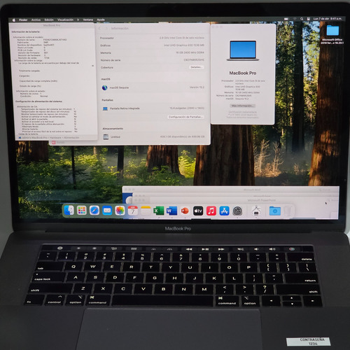 Macbook Pro 2018 A1990 I9 15 Inch 16gb 500 Ssd Touch Bar (Reacondicionado)