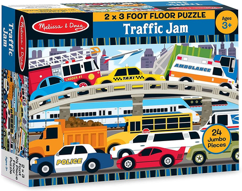 Quebra-cabeça Melissa Amp Doug Traffic Jam Jumbo Floor 24