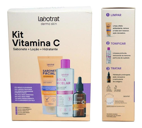 Kit Sabonete Loção Água Micelar E Hidratante Facial Labotrat