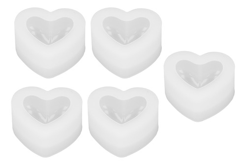 Molde De Silicona Love Heart, 5 Unidades, 3d, Resistente A A