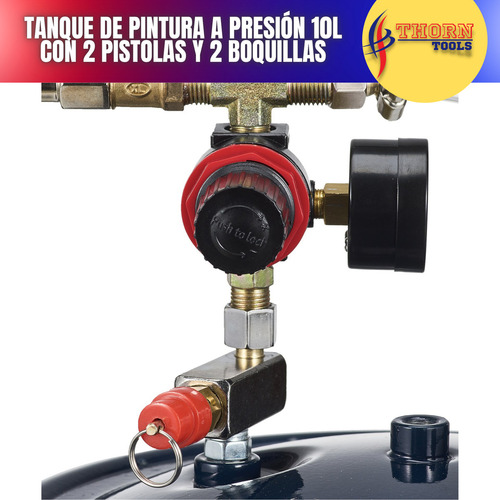 Tanque De Presión Para Pintura 10l Con Pistolas Y Boquillash