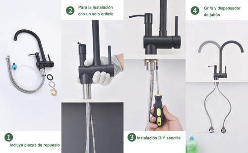 El Grifo De La Cocina Con Jabón Líquido Puede Girar 360 ° Y