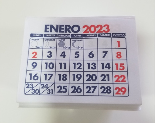 Imagen 1 de 1 de Tacos Calendarios Mini Año - 2023 -  500 Unidades   Año 2023