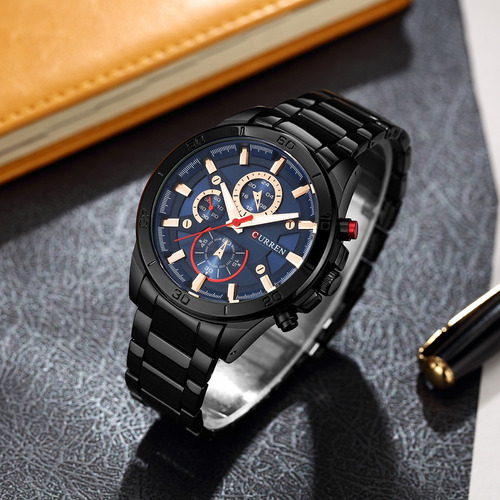Curren 2017 Reloj Luminoso De Acero Inoxidable Para Hombre