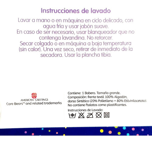 Imagen 3 de 3 de Babero Impermeable Algodón Ositos Cariñositos 3m+ Piñata