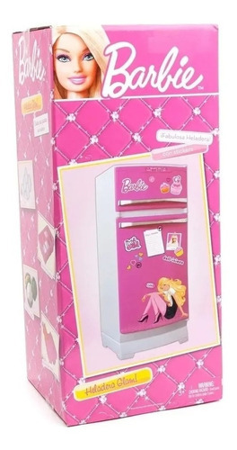 Heladera Glam Barbie Con Accesorios 60cm Miniplay Color Rosa