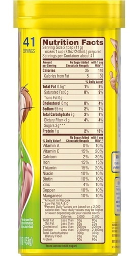 Nestlé Nesquik Sin Azúcar Añadido Chocolate En Polvo 16 Onza