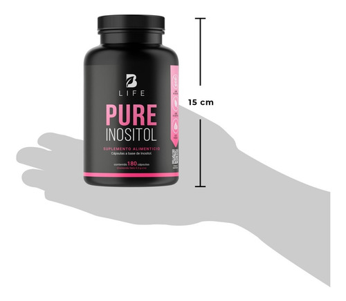 Imagen 6 de 6 de Inositol De 180 Cápsulas De 500mg. B Life Pure Inositol