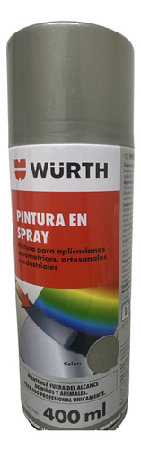 Pintura En Spray Aerosol Color Gris Aluminio 400 Ml Wurth