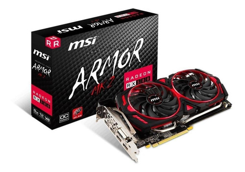 Placa de vídeo AMD MSI  Armor MK2 Radeon RX 500 Series RX 580 RADEON RX 580 ARMOR MK2 8G OC OC Edition 8GB