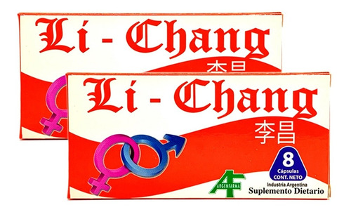 Li Chang Vigorizante Masculino 2 Cajas X 8 Cap 