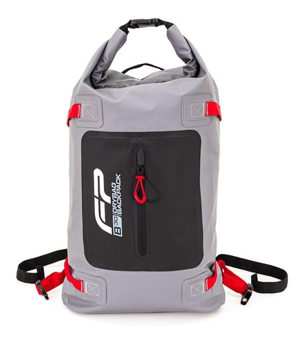 Mochila Morral Drypack Hike Pesca Camping Moto Impermeable Fp B30 Fire Parts Negro Gris