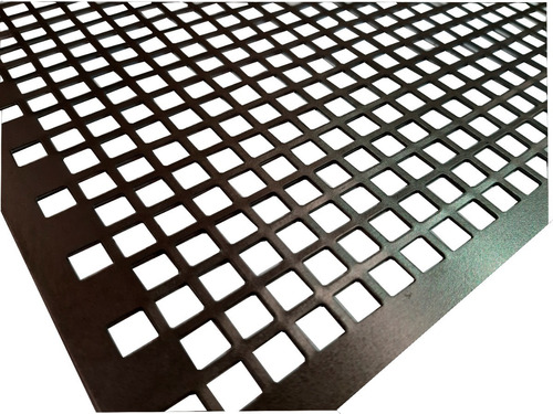 Chapa Perforada Cuadrada C:10mm | Hoja 1000x2000 X 1,2mm Color Gris Oscuro