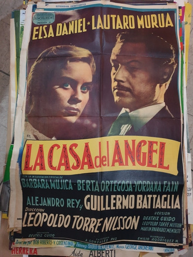 1 Antiguo Afiche Cine Original.  La Casa Del Angel   301