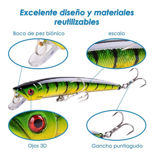 Imagen 3 de 8 de Señuelos De Pesca Pack De 40 Piezas 5-11 Cm Armería Virtual