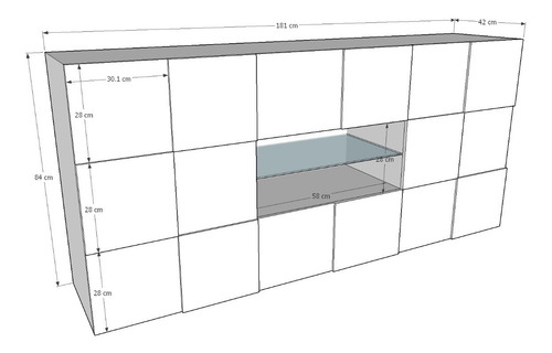 Imagen 2 de 4 de Mueble Vajillero Poliuretano Alto Brillo Ref: Calisto 2.0