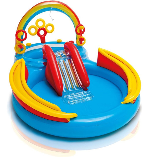 Alberca Inflable Centro De Juegos Arcoiris Para Niños  Intex