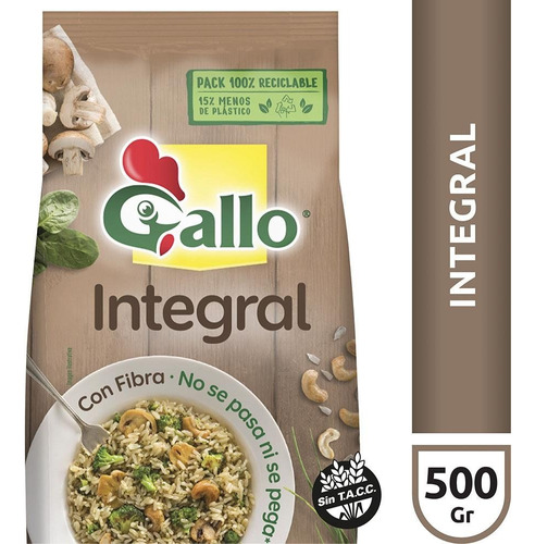 Arroz Integral Gallo 500gr No Se Pasa Ni Se Pega