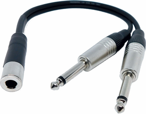 Imagen 1 de 3 de Cable Adaptador Audio Plug 6,5 Stereo Hembra A 2 Plug Mono