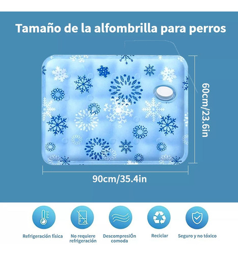 Tapete Perro Refrescante G 90x60 Mascota Calor Playa Fresco Azul